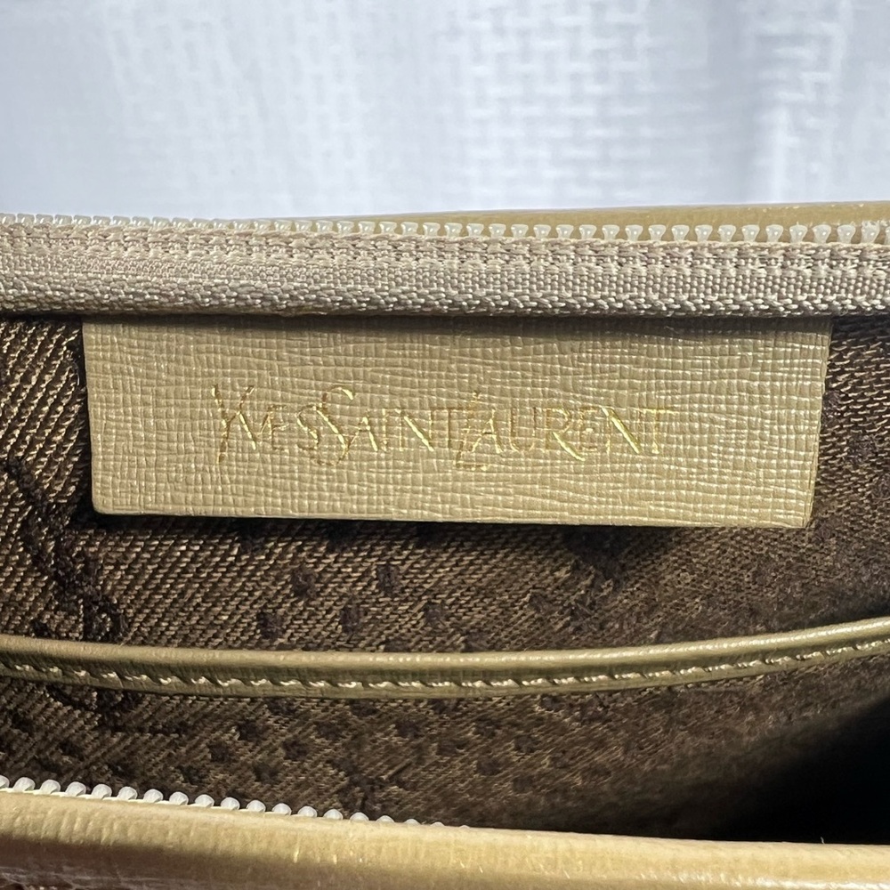 7034: Vintage Yves Saint Laurent YSL Ribbed Canvas Clutch Pouch - Picture 14 of 16